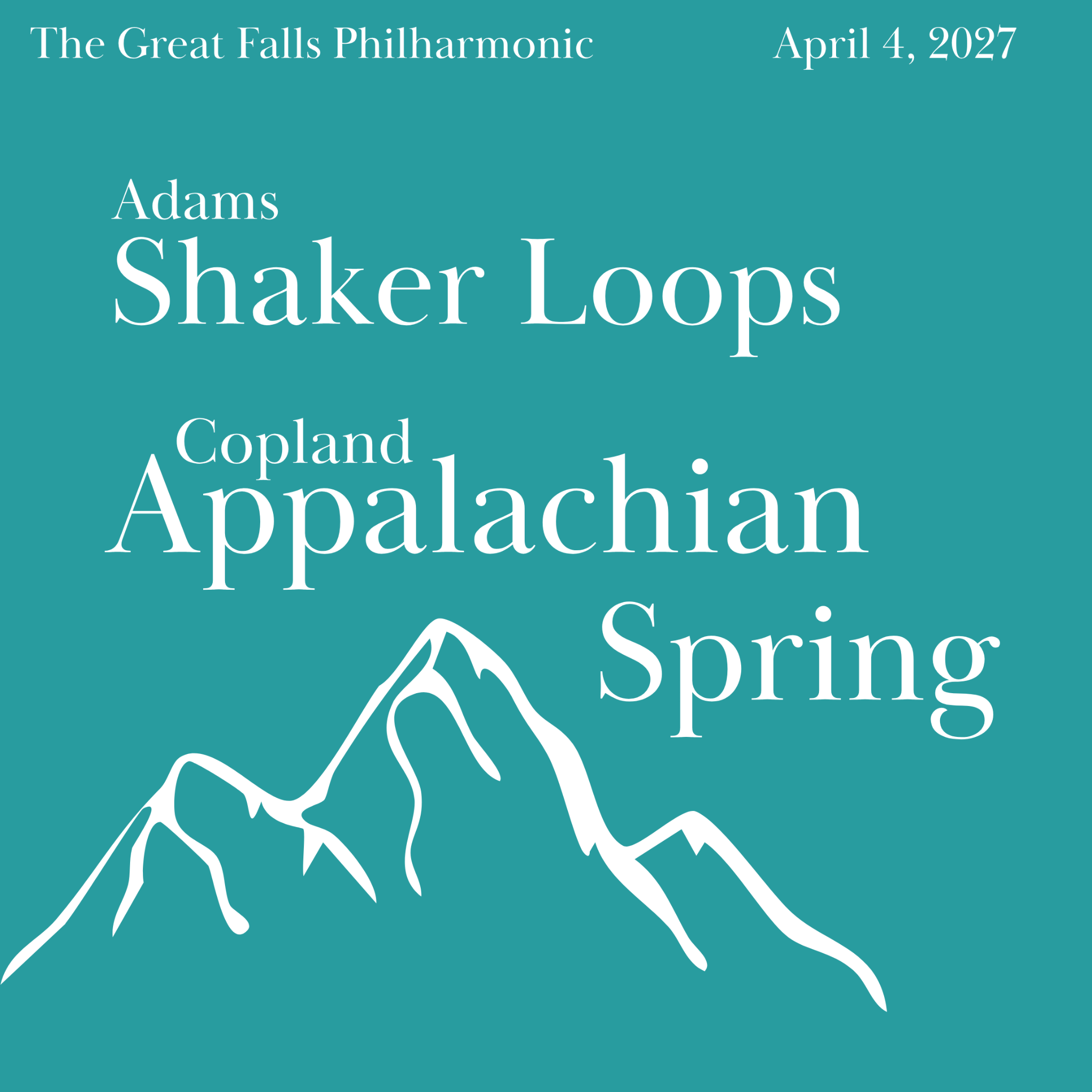 Shaker Loops and Appalachian Spring concert artwork