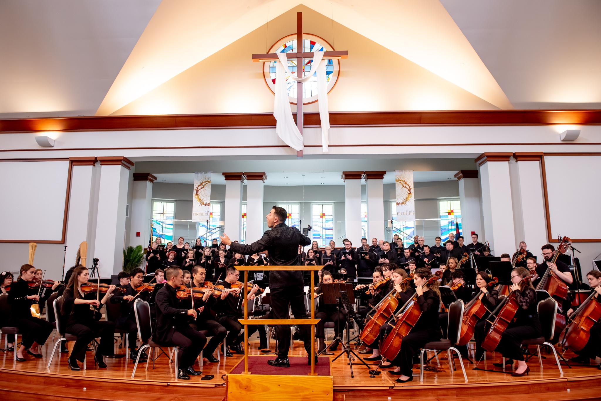 Great Falls Philharmonic performing for a full audience